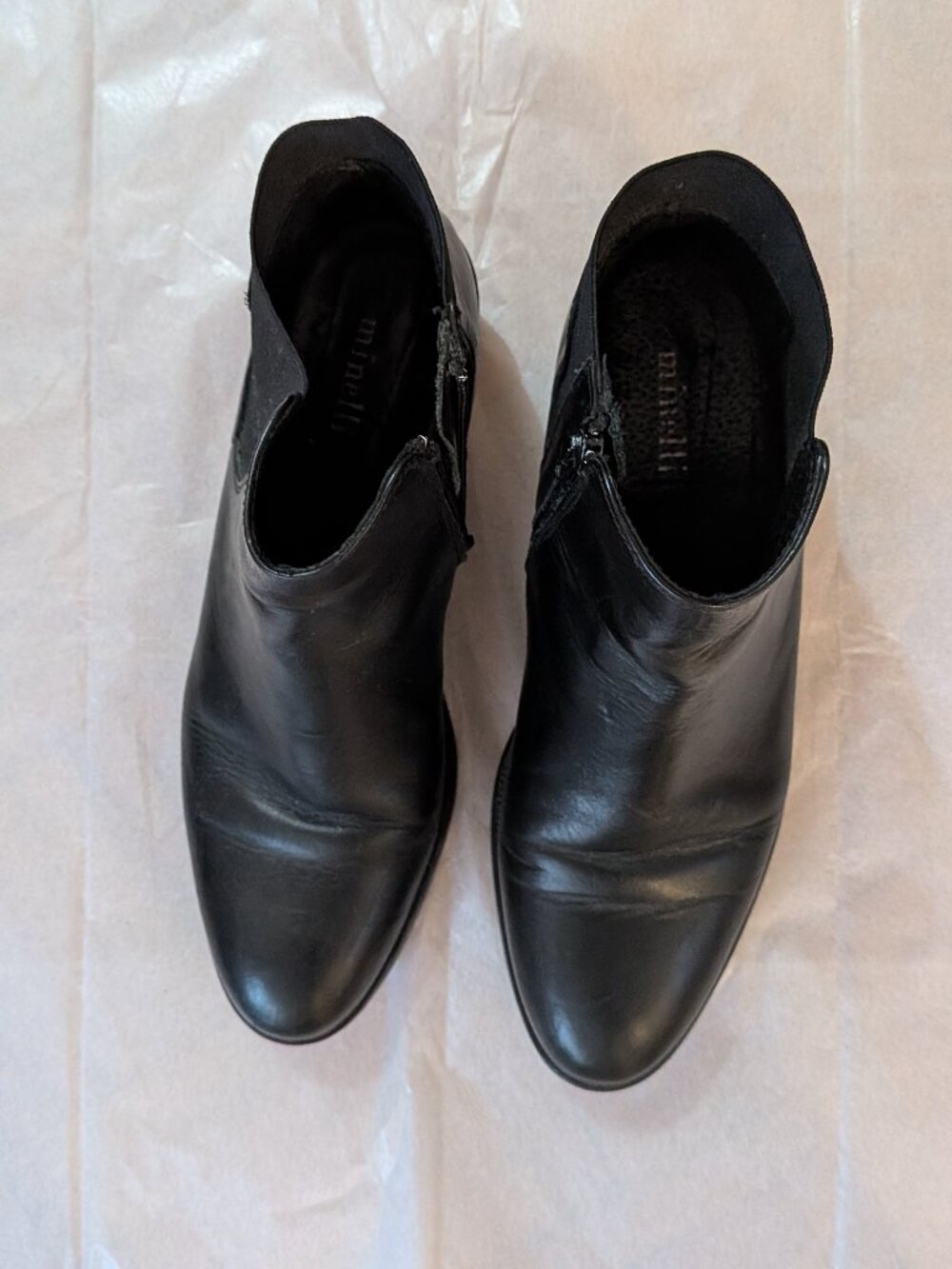 Minelli Black Leather Ankle Boots